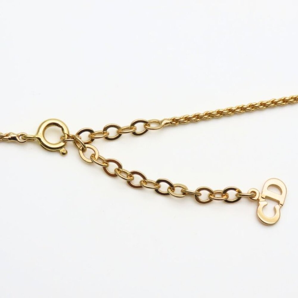 Christian Dior Necklace CD Logo Metal Gold GP Plated Accessories - Picture 8 of 9